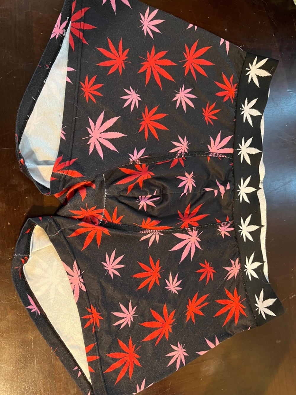 Rue21 Black Boxer Briefs with Red & Pink Leaf Print